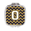 Carolines Treasures Letter O Chevron Navy Blue and Gold Compact Mirror CJ1057-OSCM